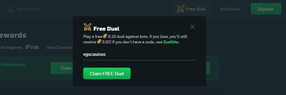 Use Duelbits promo code 2024 : vgocasinos for free coins  | VGOCasinos