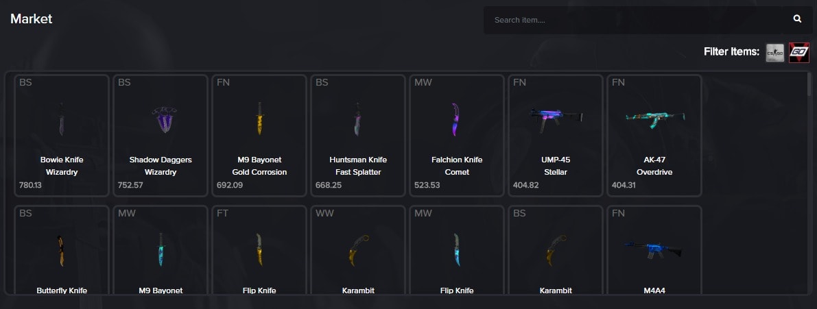 Inventory on on WTFSkins with many VGO Skins | VGO Casinos