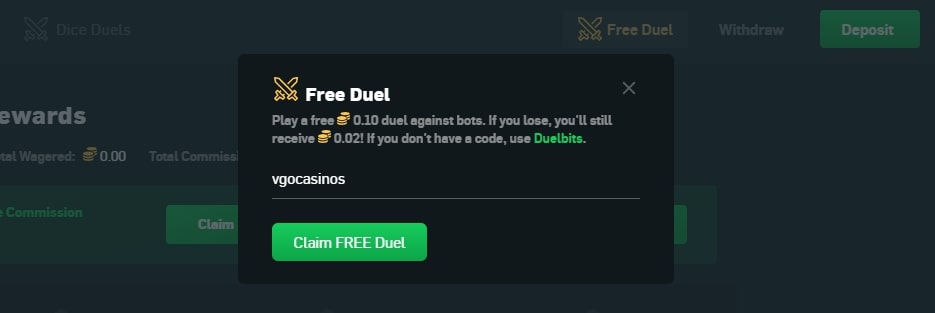 Use Duelbits promo code 2024 : vgocasinos for free coins  | VGOCasinos